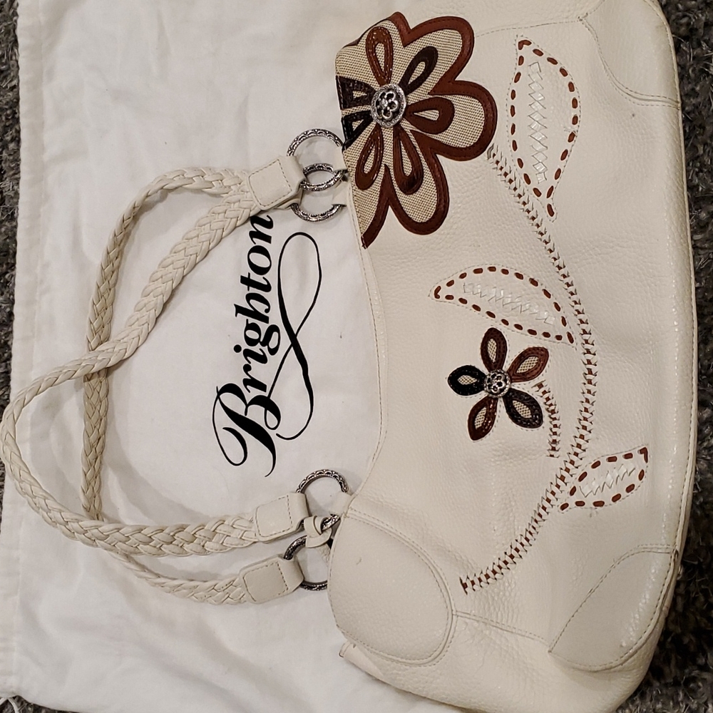 Brighton white leather bag